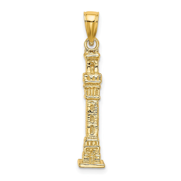 Million Charms 14K Yellow Gold Themed 3-D Pilgrim Memeorial Monument Charm