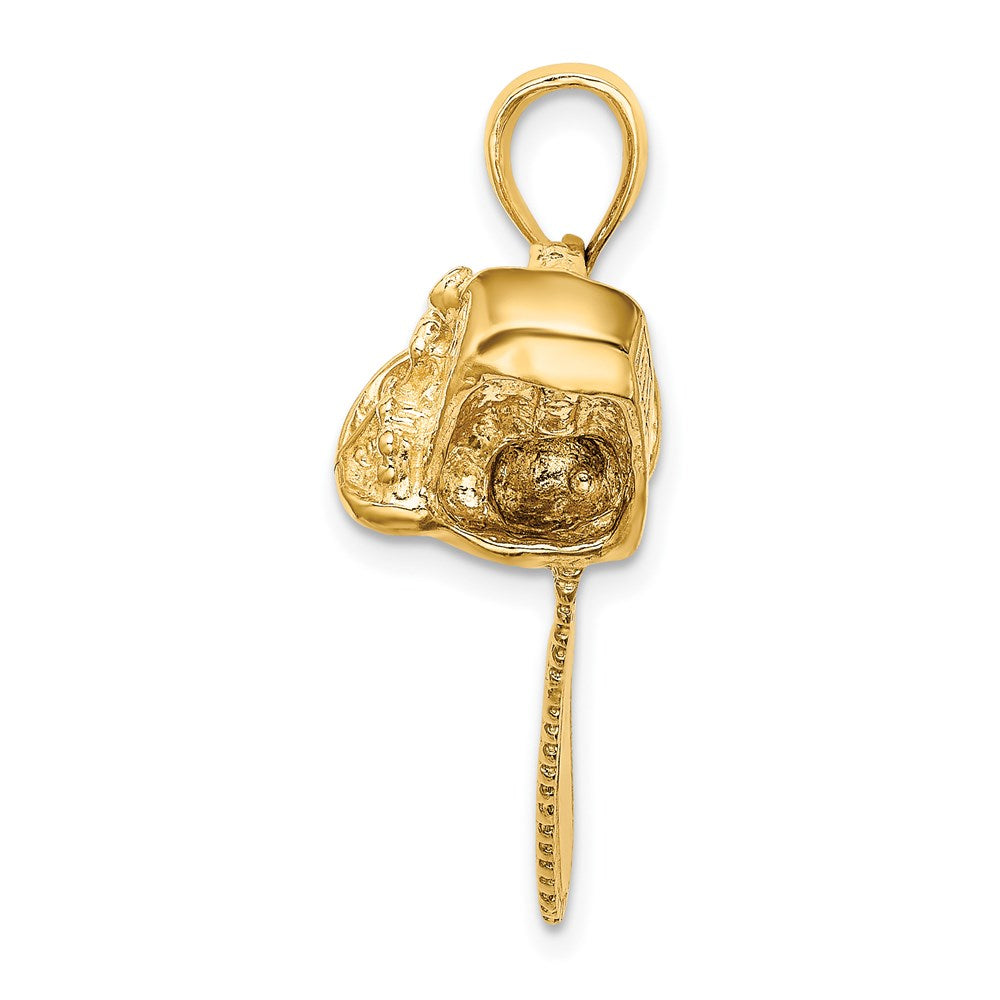 Million Charms 14K Yellow Gold Themed 3-D Large Chain Saw Charm