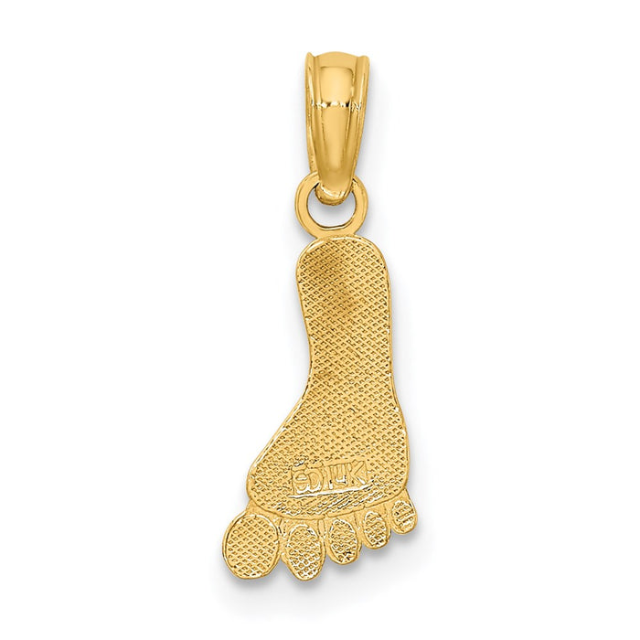 Million Charms 14K Yellow Gold Themed Polished Foot Charm