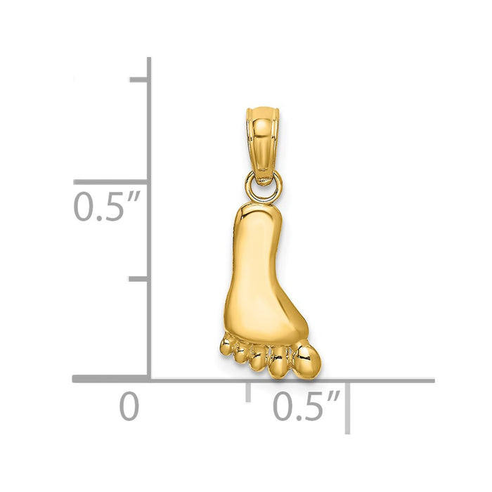 Million Charms 14K Yellow Gold Themed Polished Foot Charm