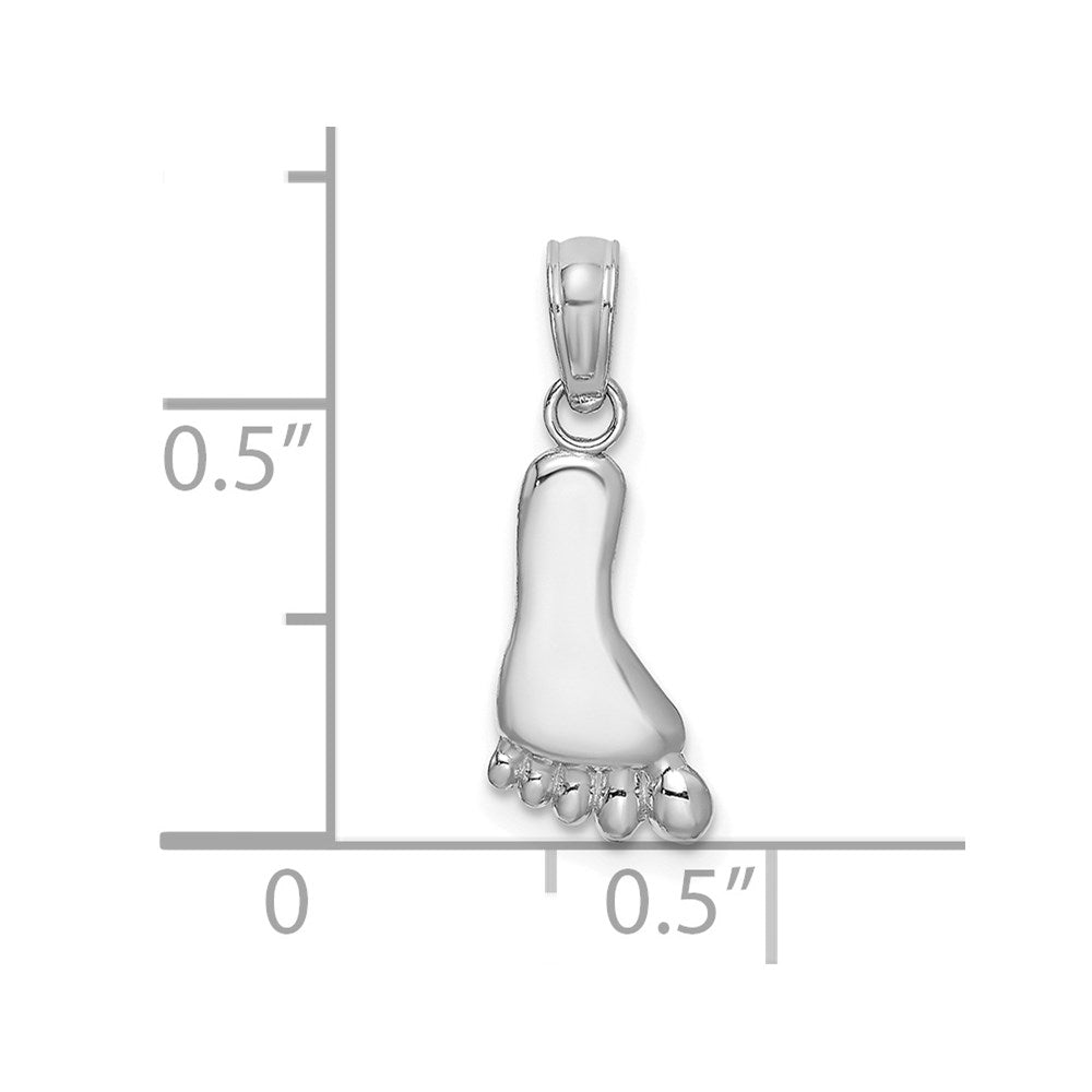 Million Charms 14K White Gold Themed Polished Foot Charm