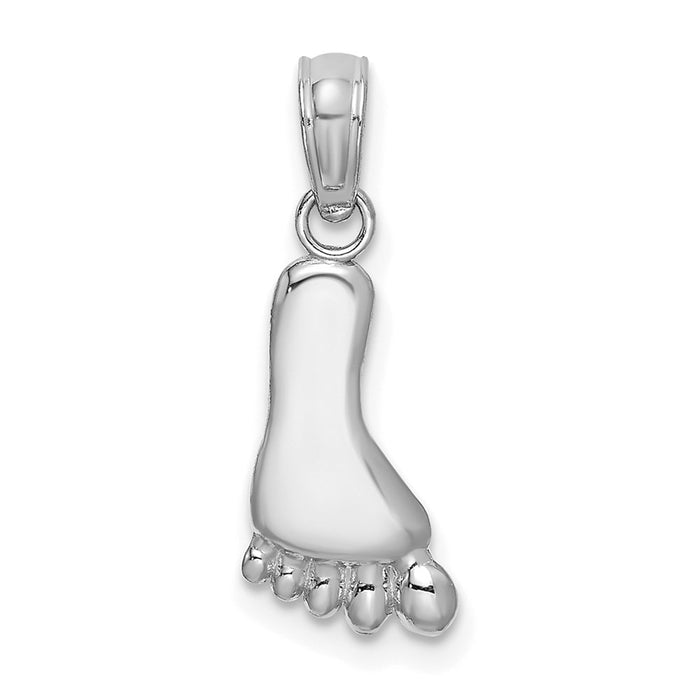 Million Charms 14K White Gold Themed Polished Foot Charm