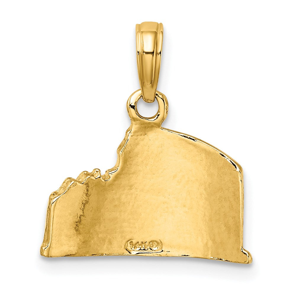 Million Charms 14K Yellow Gold Themed Texture & 2-D Coliseum Charm