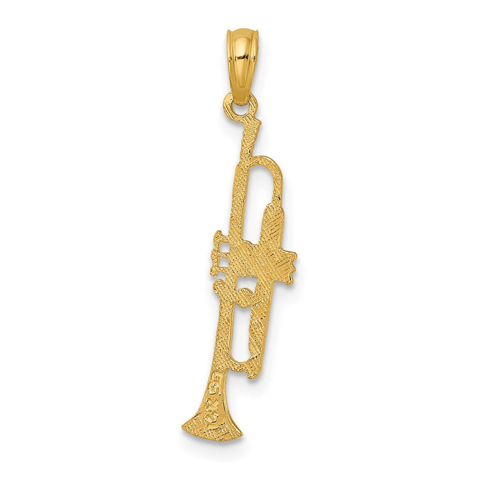 Million Charms 14K Yellow Gold Themed Polished Trumpet Charm