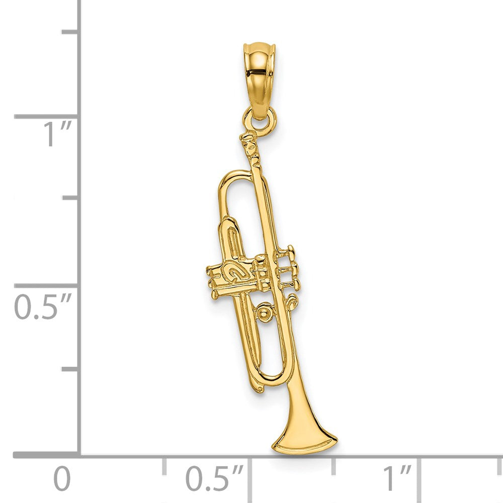 Million Charms 14K Yellow Gold Themed Polished Trumpet Charm