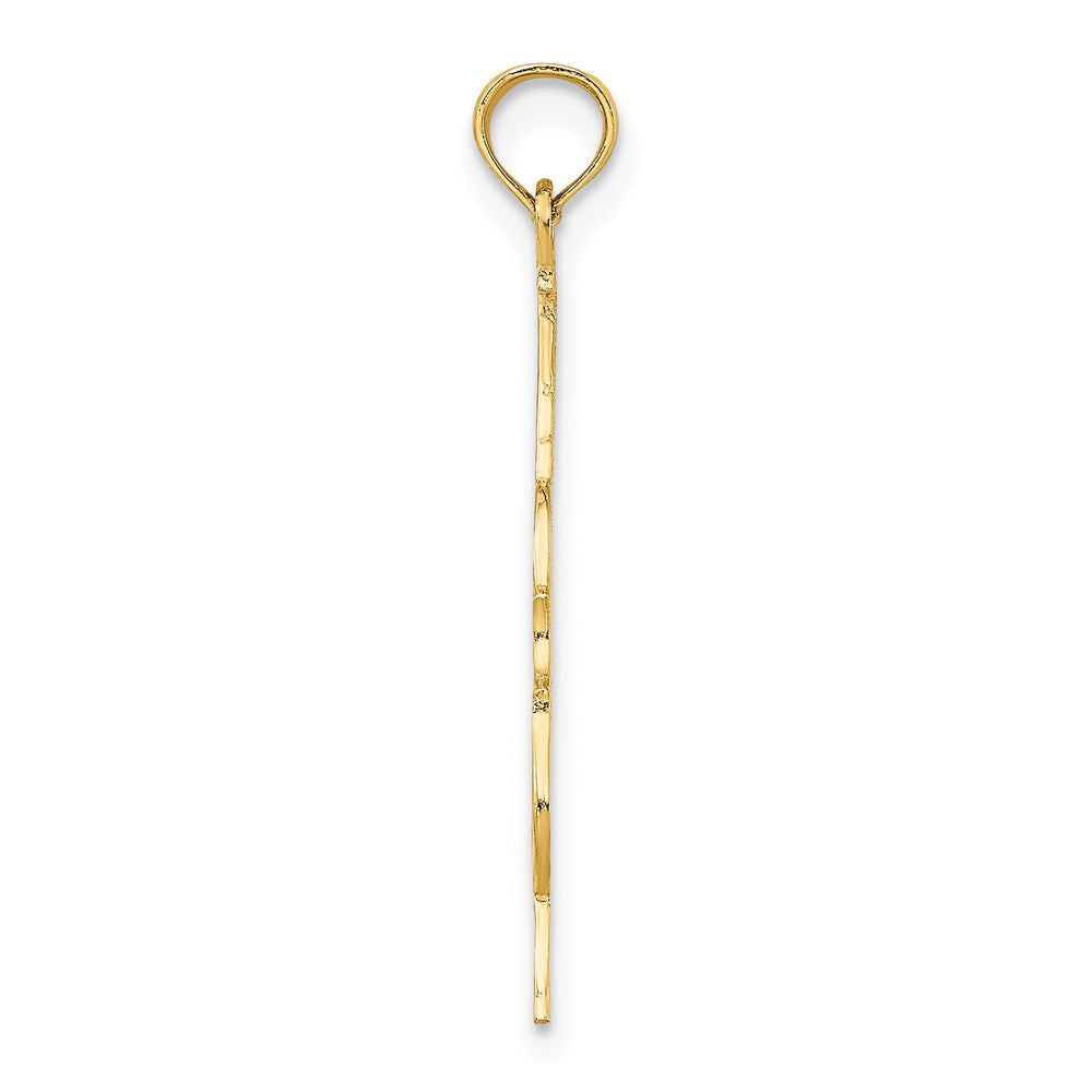 Million Charms 14K Yellow Gold Themed Polished & Engraved Upright Bass Charm