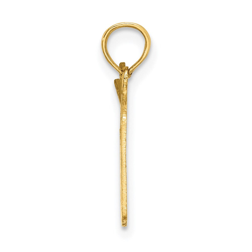 Million Charms 14K Yellow Gold Themed Polished Drum & Sticks Charm