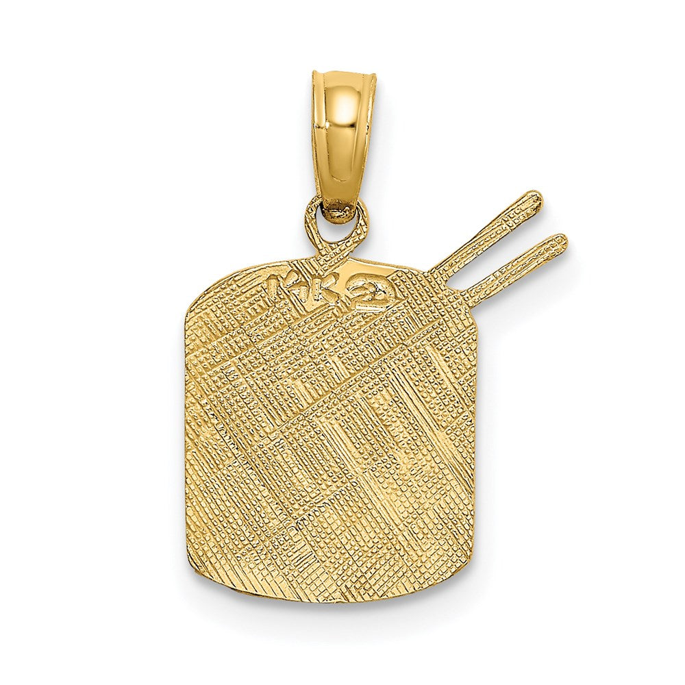 Million Charms 14K Yellow Gold Themed Polished Drum & Sticks Charm