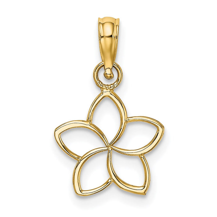 Million Charms 14K Yellow Gold Themed Cut Out Flower Charm