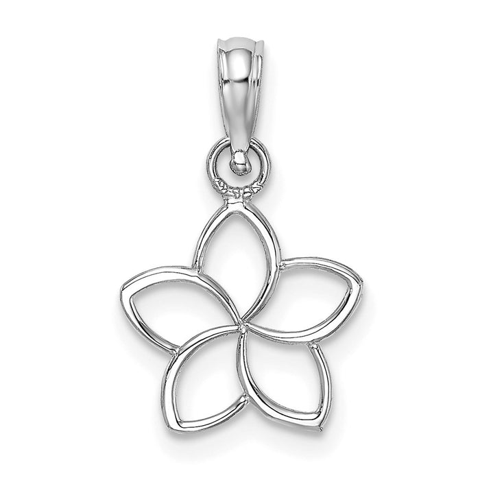 Million Charms 14K White Gold Themed Cut Out Flower Charm