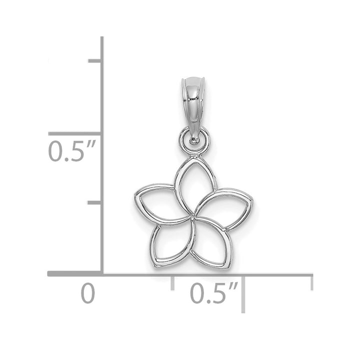 Million Charms 14K White Gold Themed Cut Out Flower Charm