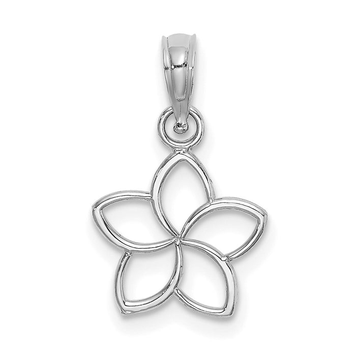 Million Charms 14K White Gold Themed Cut Out Flower Charm