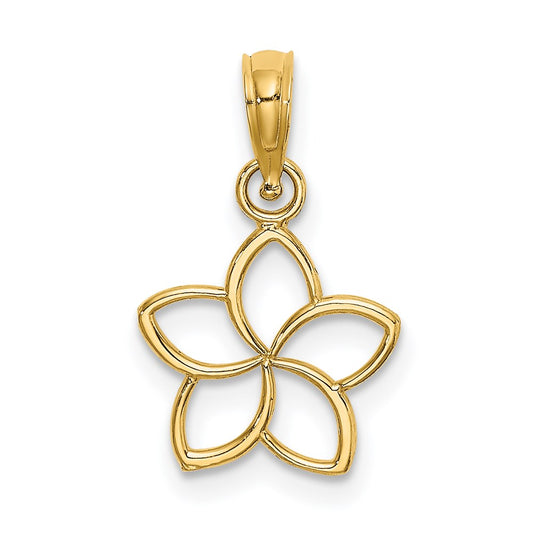 Million Charms 14K Yellow Gold Themed Cut Out Flower Charm