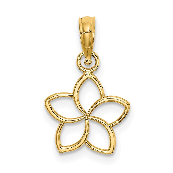 Million Charms 14K Yellow Gold Themed Cut Out Flower Charm