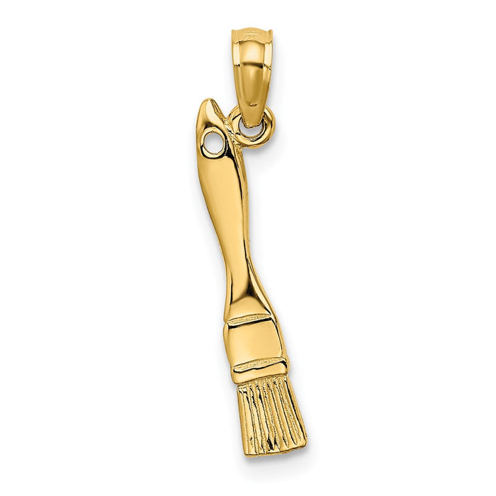 Million Charms 14K Yellow Gold Themed 3-D Paint Brush Charm