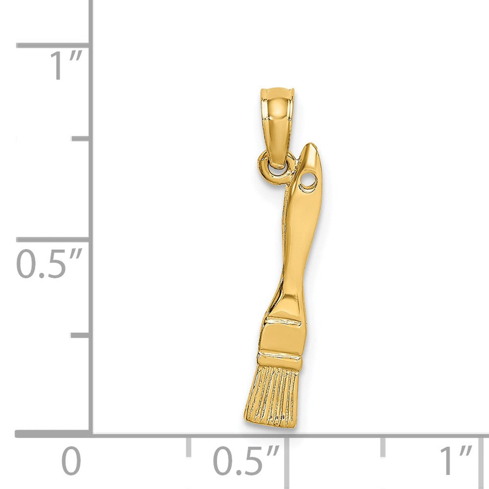 Million Charms 14K Yellow Gold Themed 3-D Paint Brush Charm