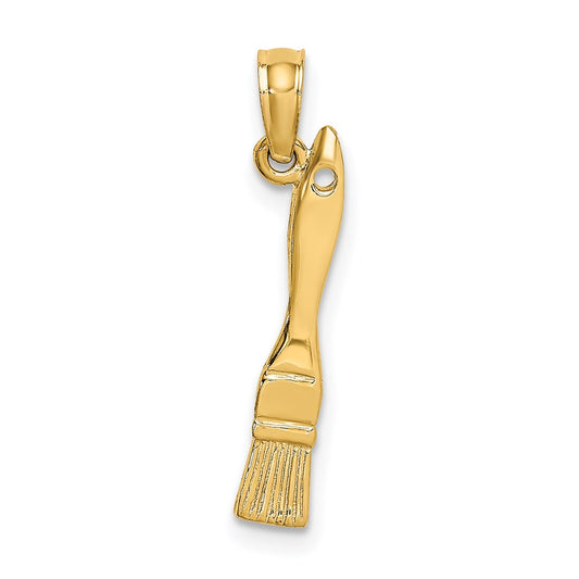 Million Charms 14K Yellow Gold Themed 3-D Paint Brush Charm