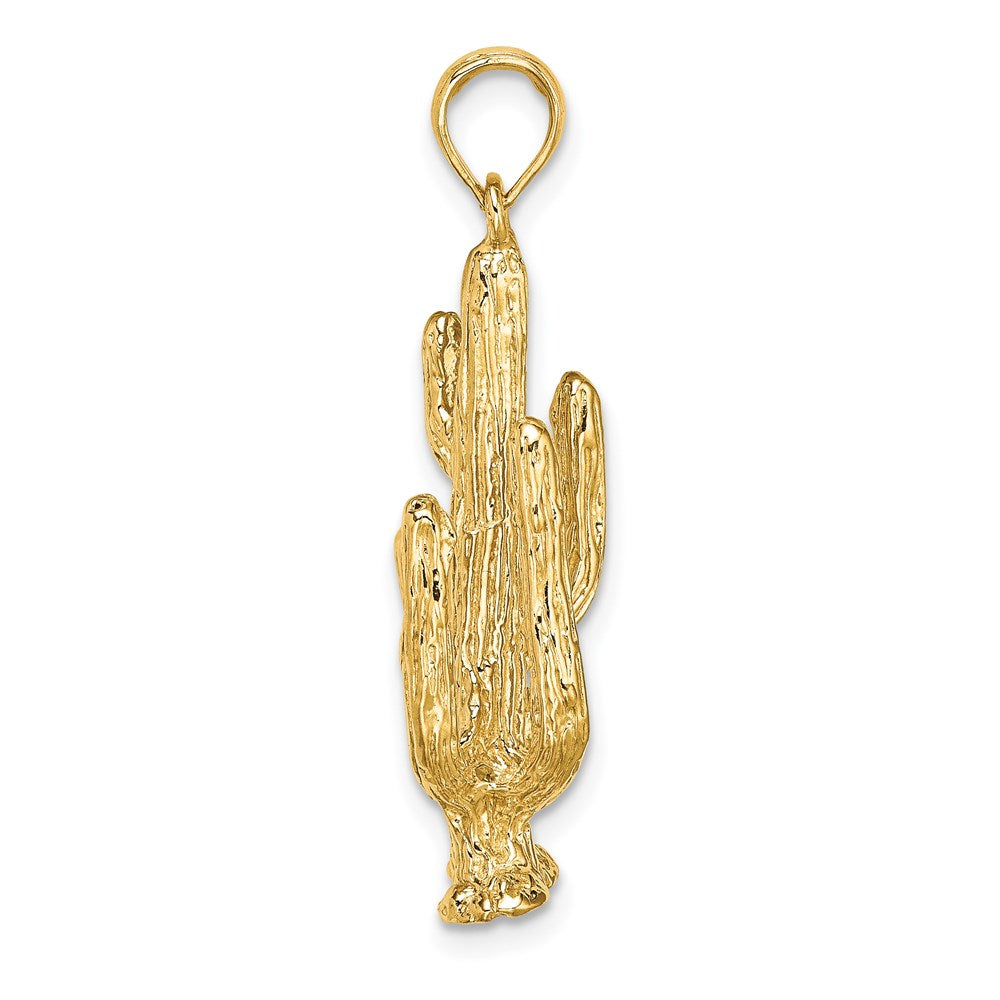 Million Charms 14K Yellow Gold Themed 3-D Cactus Charm