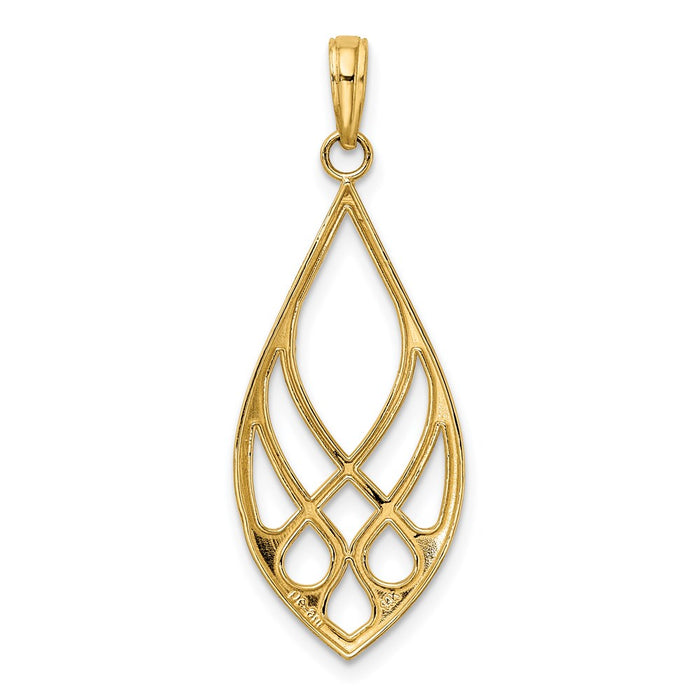 Million Charms 14K Yellow Gold Themed Celtic Knot Teardrop Charm