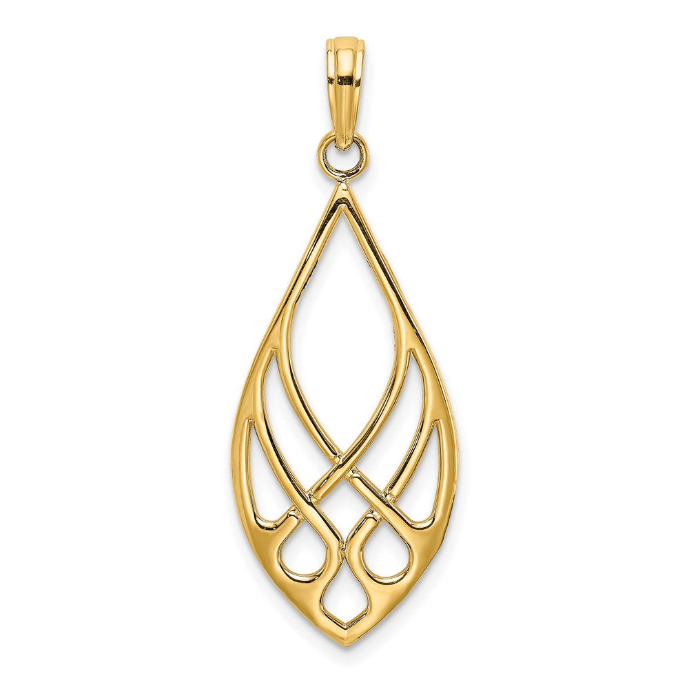 Million Charms 14K Yellow Gold Themed Celtic Knot Teardrop Charm