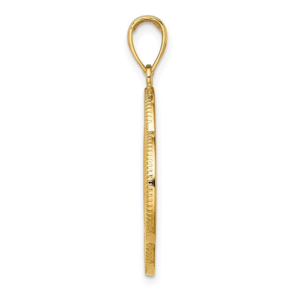 Million Charms 14K Yellow Gold Themed Lrg Celtic Eternity Knot Circle Charm