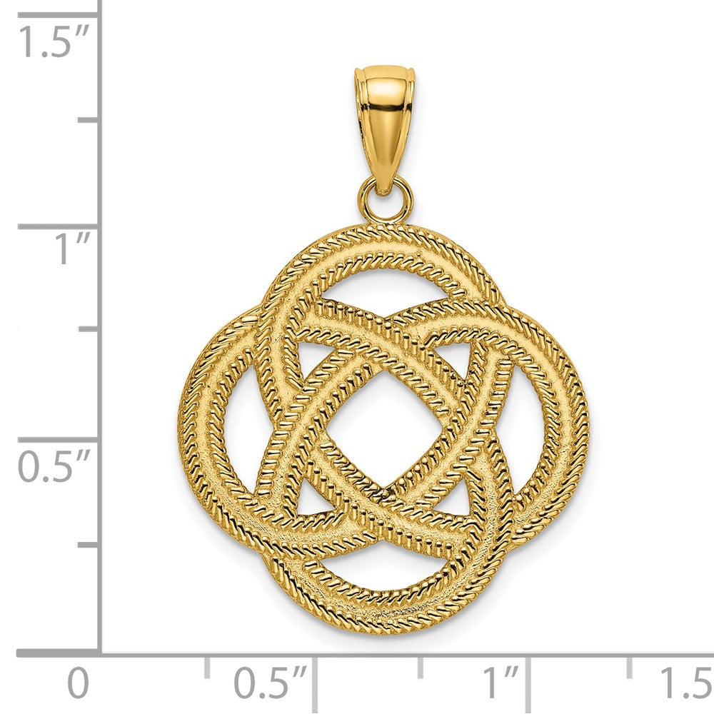 Million Charms 14K Yellow Gold Themed Lrg Celtic Eternity Knot Circle Charm