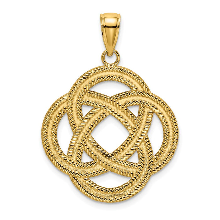 Million Charms 14K Yellow Gold Themed Lrg Celtic Eternity Knot Circle Charm