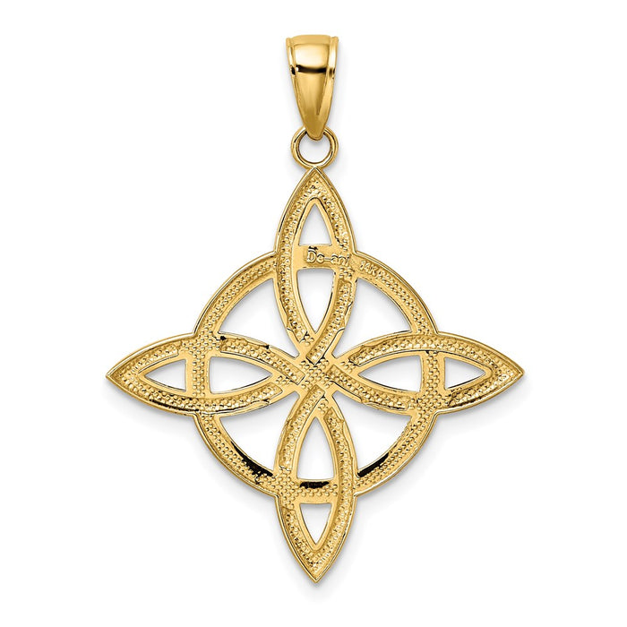 Million Charms 14K Yellow Gold Themed Lrg Celtic Eternity Knot Charm