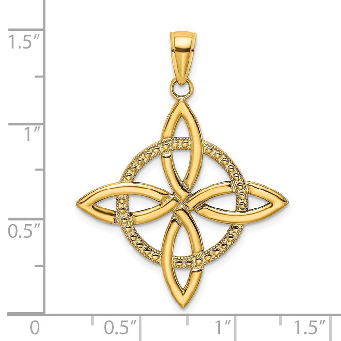 Million Charms 14K Yellow Gold Themed Lrg Celtic Eternity Knot Charm