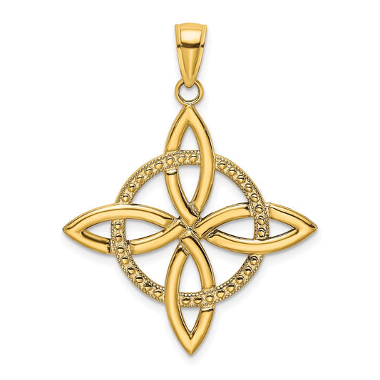 Million Charms 14K Yellow Gold Themed Lrg Celtic Eternity Knot Charm