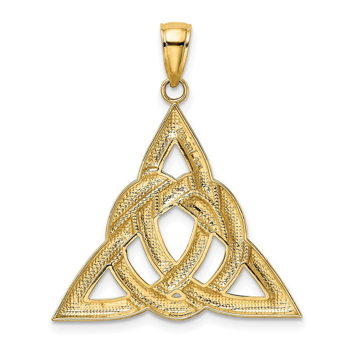 Million Charms 14K Yellow Gold Themed Polished Large Celtic Trinity Knot Charm