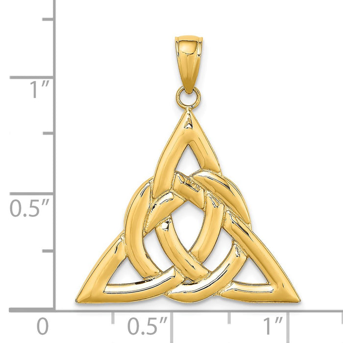 Million Charms 14K Yellow Gold Themed Polished Large Celtic Trinity Knot Charm