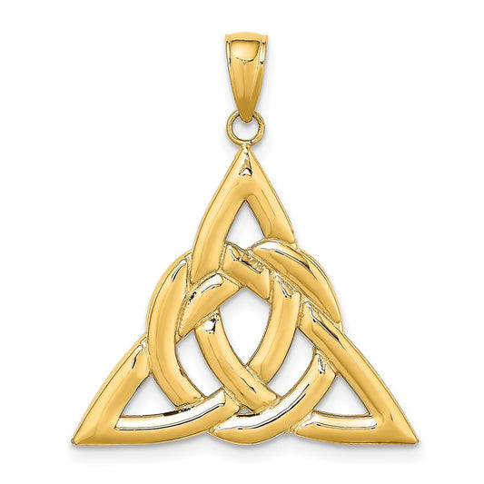 Million Charms 14K Yellow Gold Themed Polished Large Celtic Trinity Knot Charm