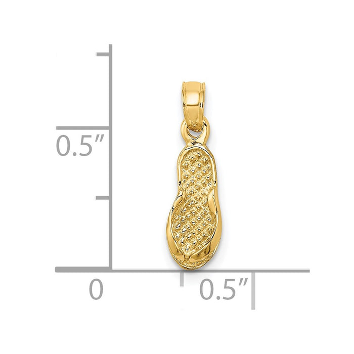 Million Charms 14K Yellow Gold Themed Single Flip-Flop Charm