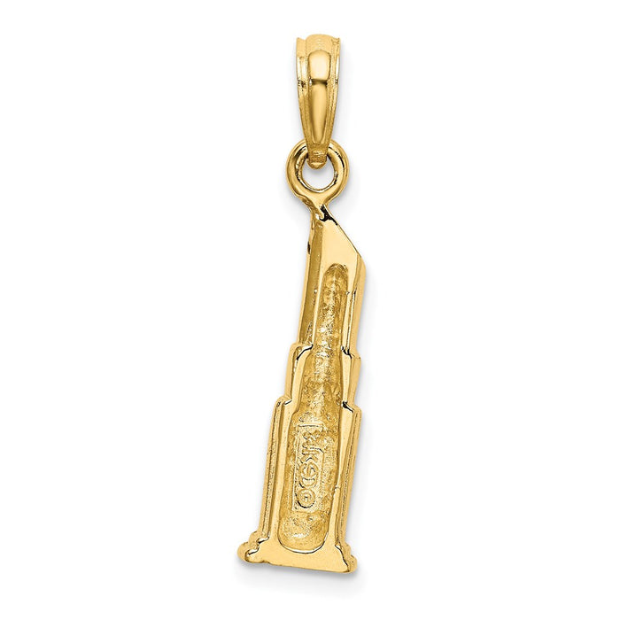 Million Charms 14K Yellow Gold Themed 2-D Polished Lipstick Tube Charm