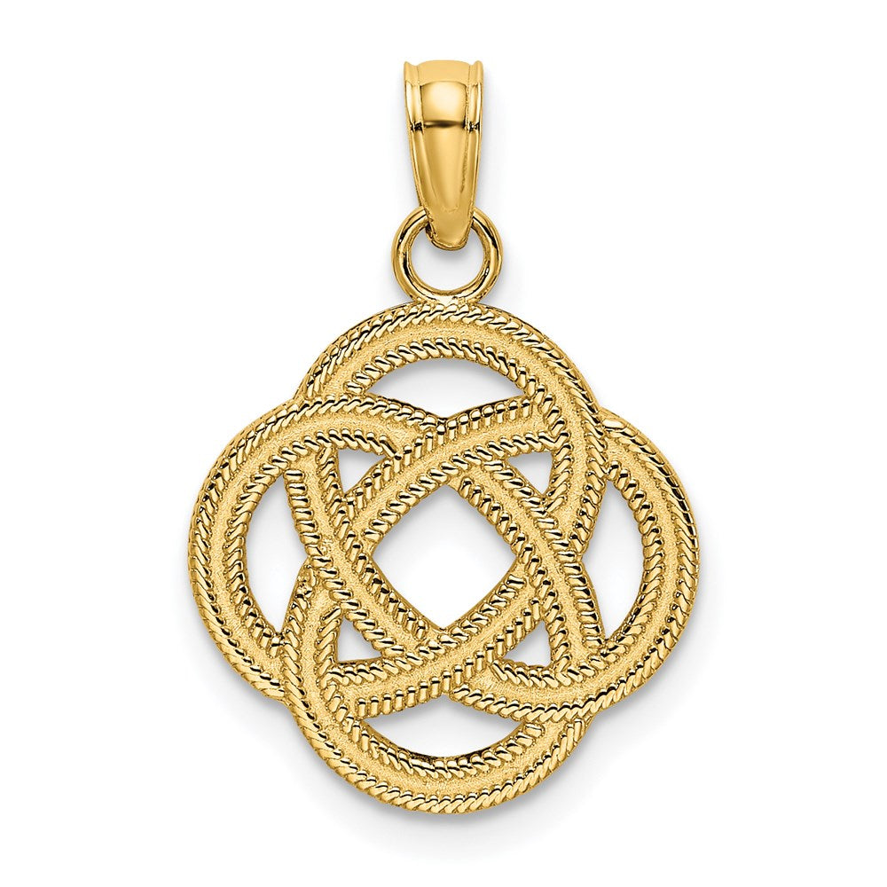 Million Charms 14K Yellow Gold Themed Sm Celtic Eternity Knot Circle Charm