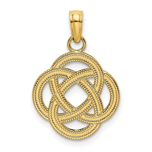 Million Charms 14K Yellow Gold Themed Sm Celtic Eternity Knot Circle Charm