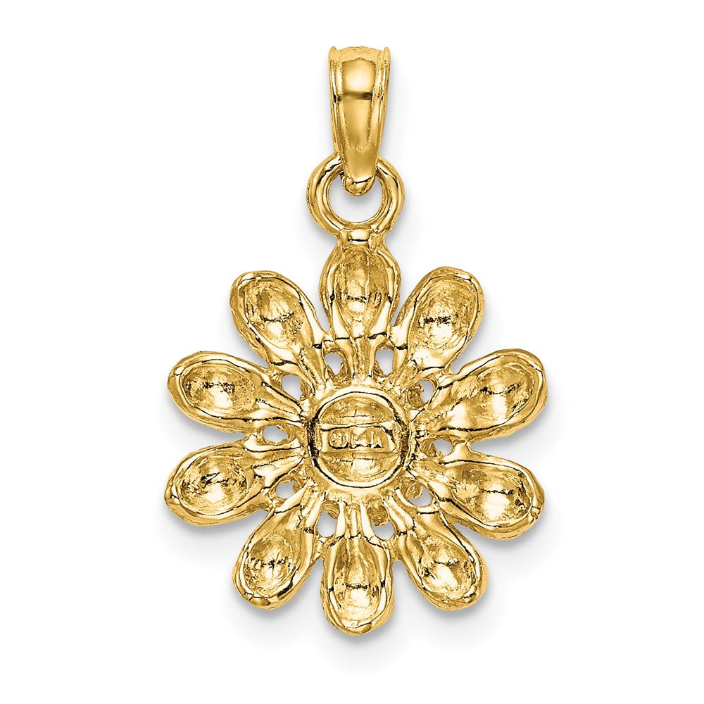 Million Charms 14K Yellow Gold Themed 2-D Sunflower Charm