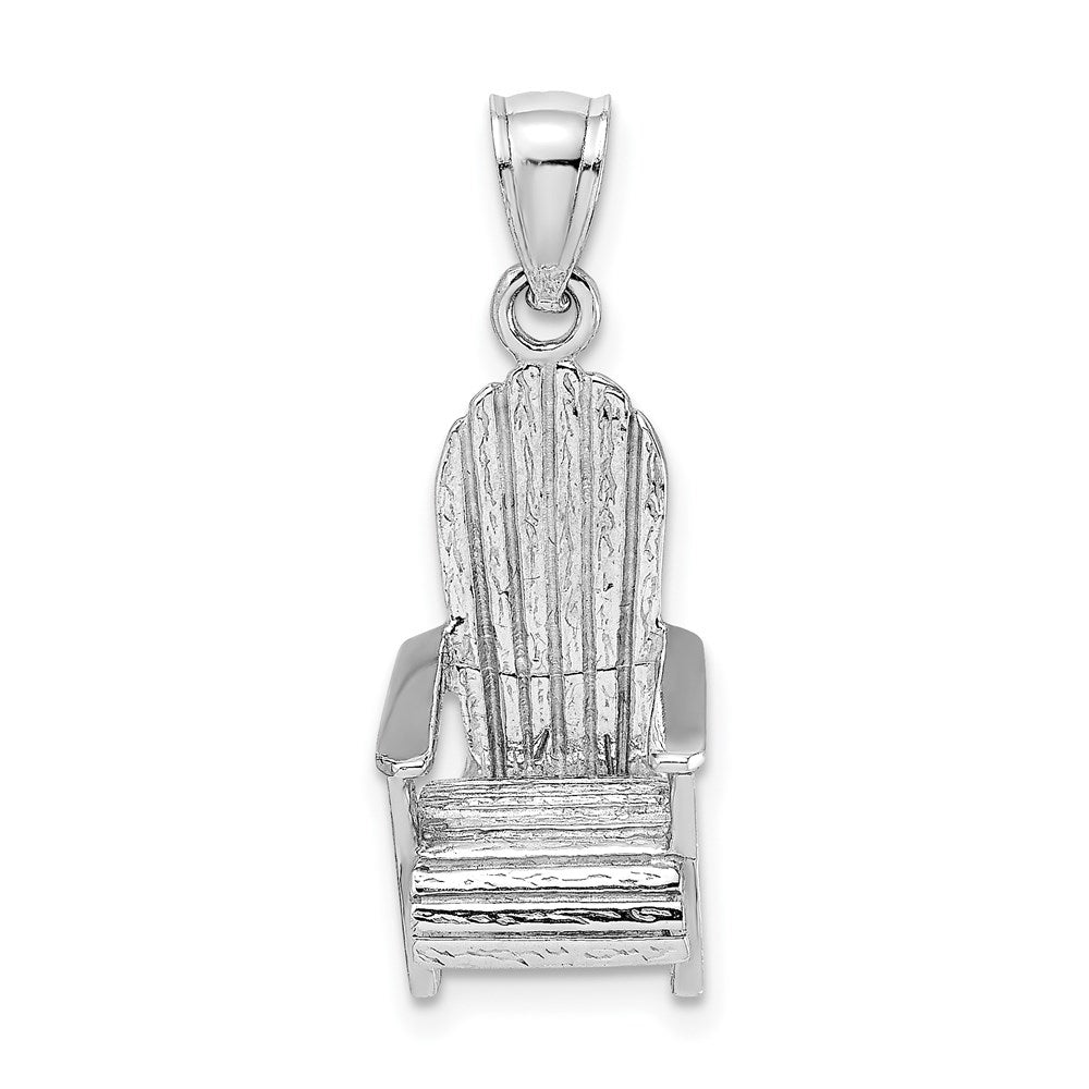 Million Charms 14K White Gold Themed 3-D Beach Chair Charm
