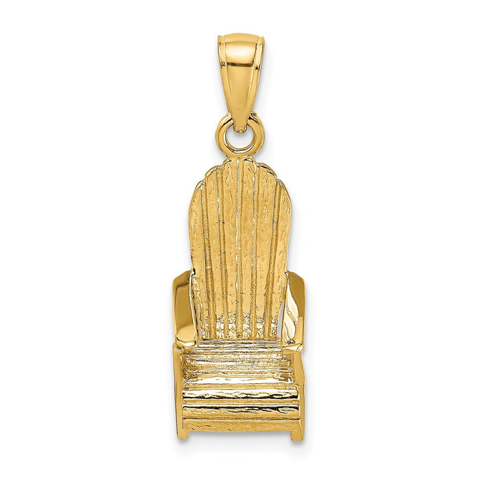 Million Charms 14K Yellow Gold Themed 3-D Beach Chair Charm