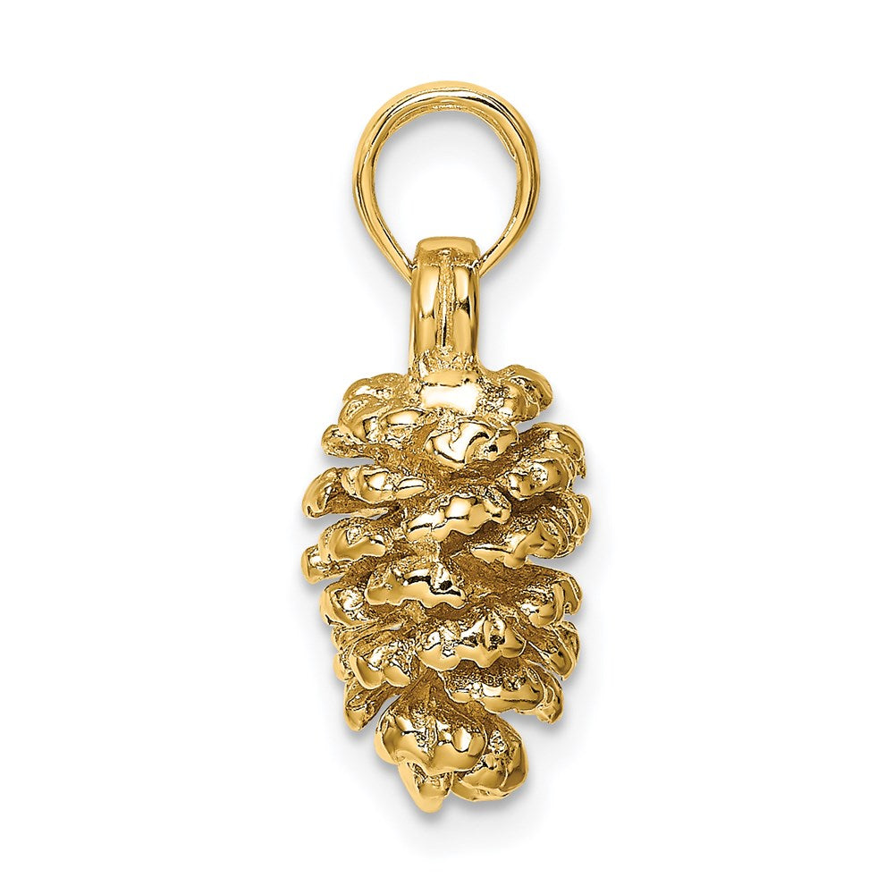 Million Charms 14K Yellow Gold Themed 3-D Pinecone (2 Of 2)