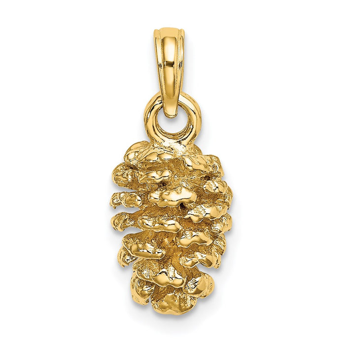 Million Charms 14K Yellow Gold Themed 3-D Pinecone (2 Of 2)