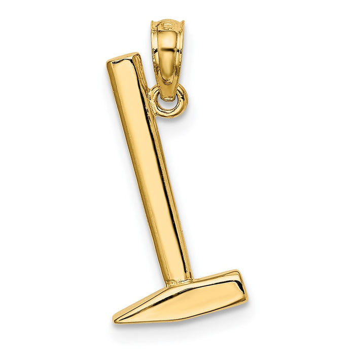 Million Charms 14K Yellow Gold Themed 3-D Hammer Charm