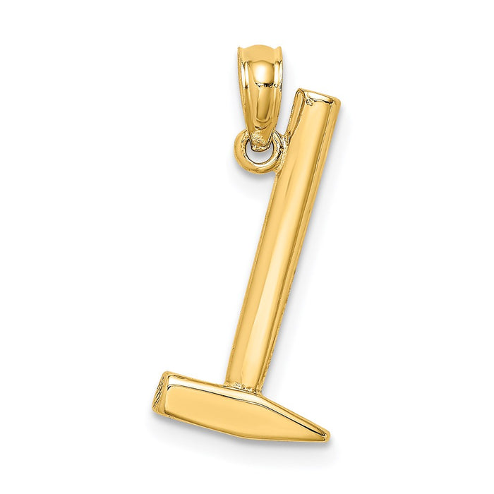 Million Charms 14K Yellow Gold Themed 3-D Hammer Charm