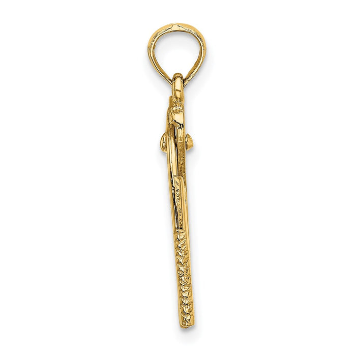 Million Charms 14K Yellow Gold Themed 3-D Moveable Locking Wrench Charm