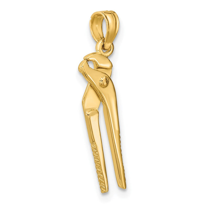 Million Charms 14K Yellow Gold Themed 3-D Moveable Locking Wrench Charm