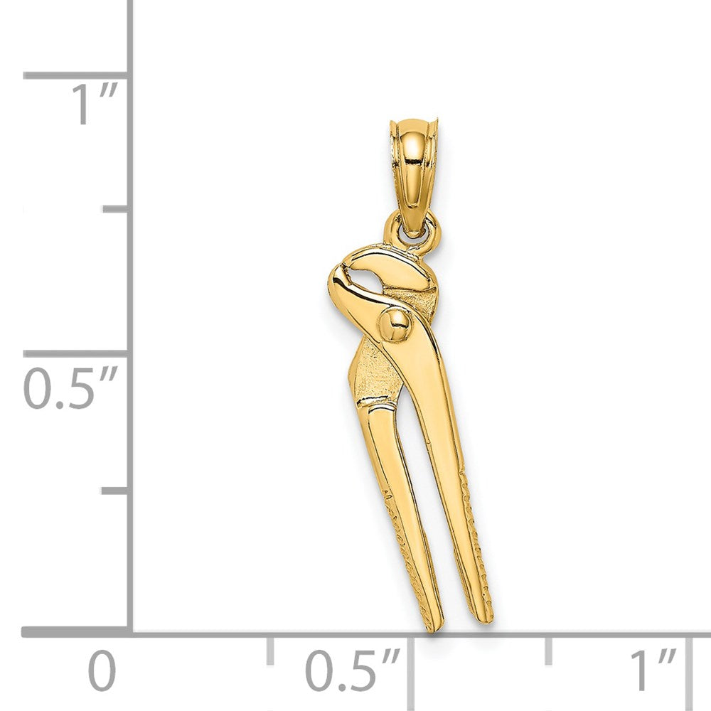Million Charms 14K Yellow Gold Themed 3-D Moveable Locking Wrench Charm