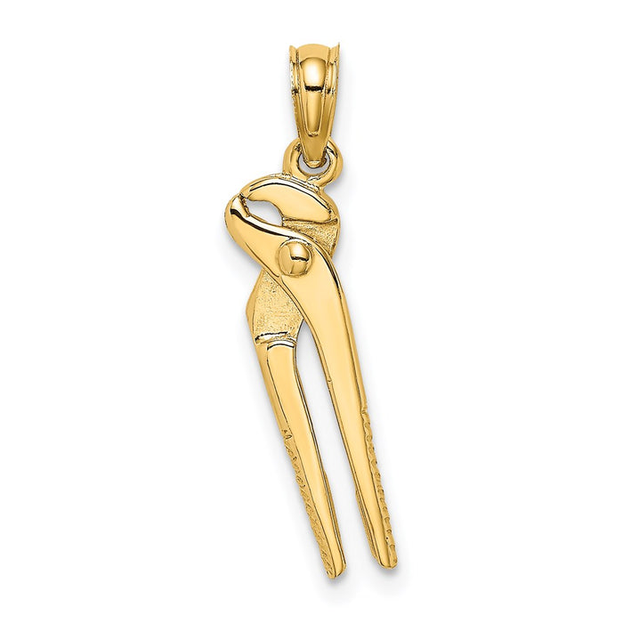 Million Charms 14K Yellow Gold Themed 3-D Moveable Locking Wrench Charm