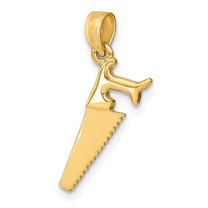 Million Charms 14K Yellow Gold Themed 3-D Saw Charm