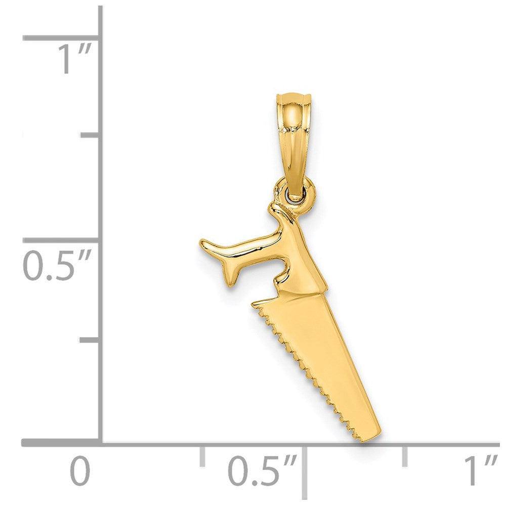 Million Charms 14K Yellow Gold Themed 3-D Saw Charm